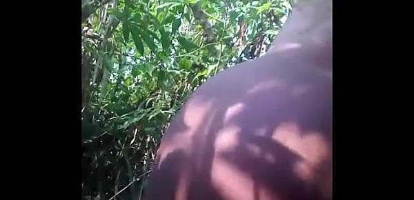  Naked ebony ass in the forrest